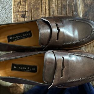 Gordon Rush Brown Leather Loafers Classic Slip-Ons